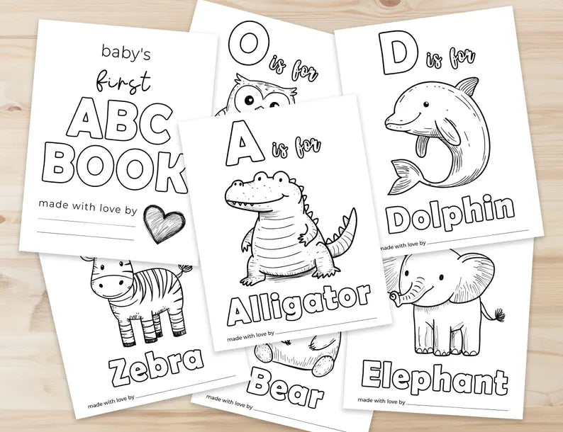 ABC Baby Shower Coloring Book – Digital Download