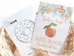 ABC Book Baby Shower Game – Peach &amp; Gold Theme (Digital Download)