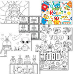 Personalized Robots Coloring Book for Boys – Digital Download