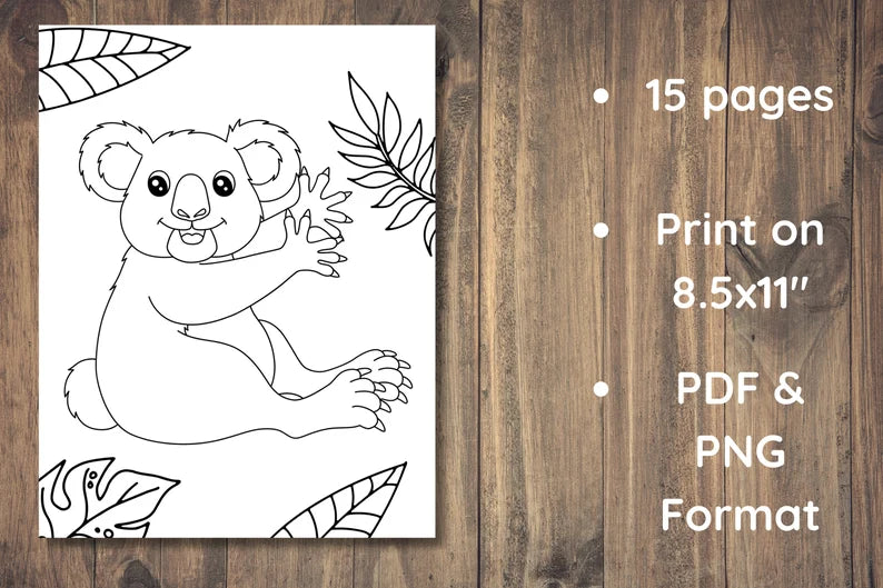 Printable Safari Animals Coloring Pages – Digital Download