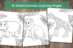 Printable Safari Animals Coloring Pages – Digital Download