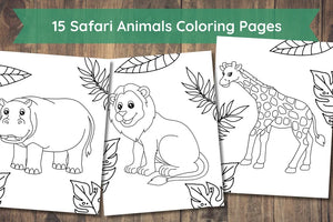 Printable Safari Animals Coloring Pages – Digital Download