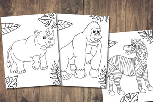 Printable Safari Animals Coloring Pages – Digital Download