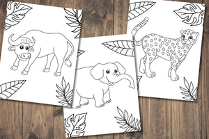 Printable Safari Animals Coloring Pages – Digital Download