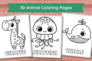 30 Easy Coloring Pages for Kids – Digital Download