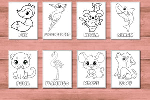 30 Easy Coloring Pages for Kids – Digital Download