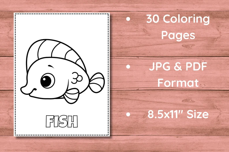 30 Easy Coloring Pages for Kids – Digital Download