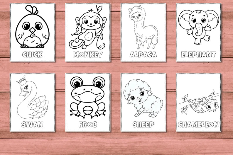 30 Easy Coloring Pages for Kids – Digital Download