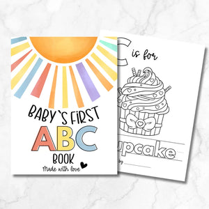 Baby's First ABC Shower Coloring Book – Digital Download