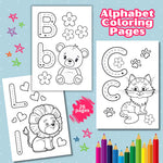 Animal Alphabet Coloring Pages for Kids – Digital Download